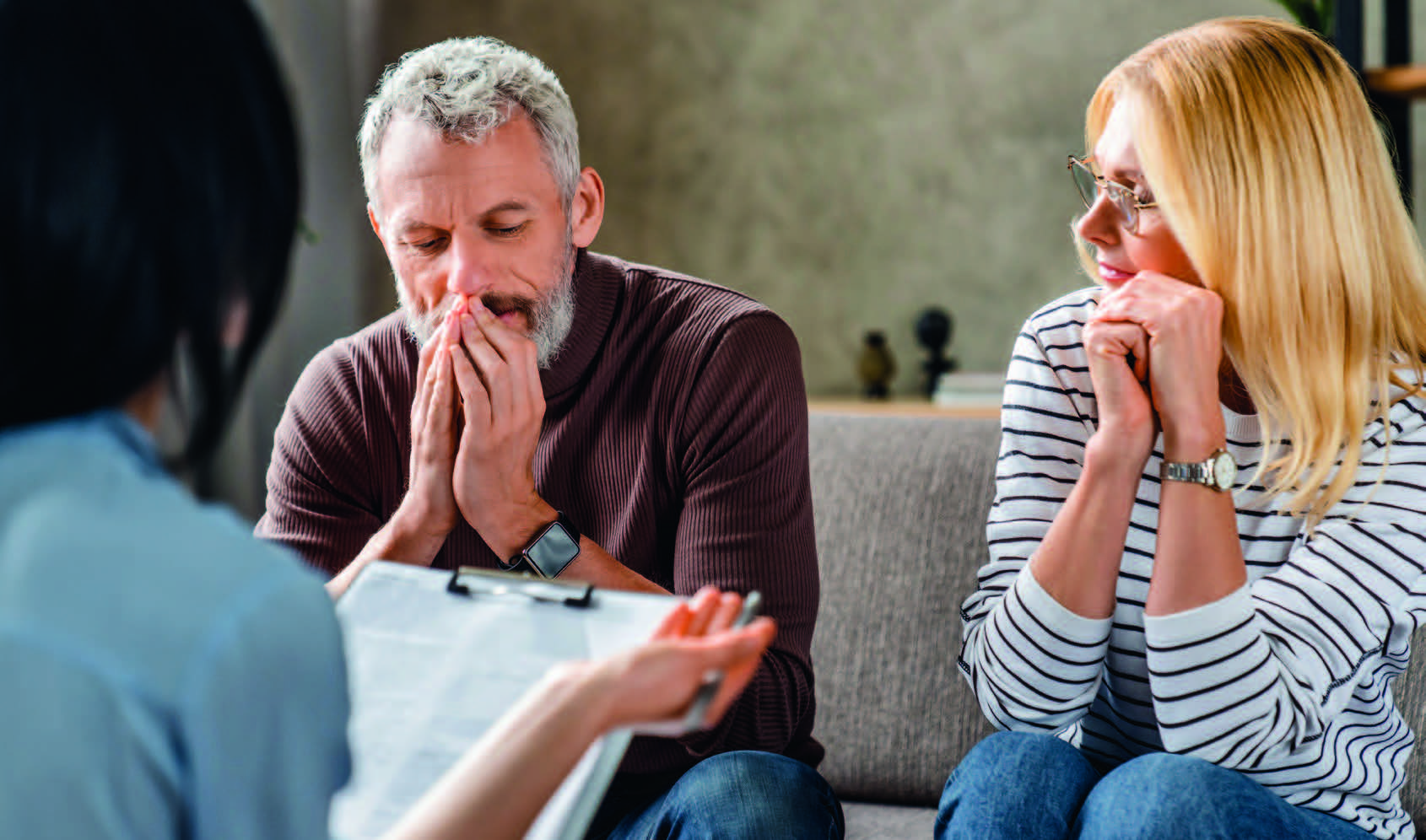 Two people grieving